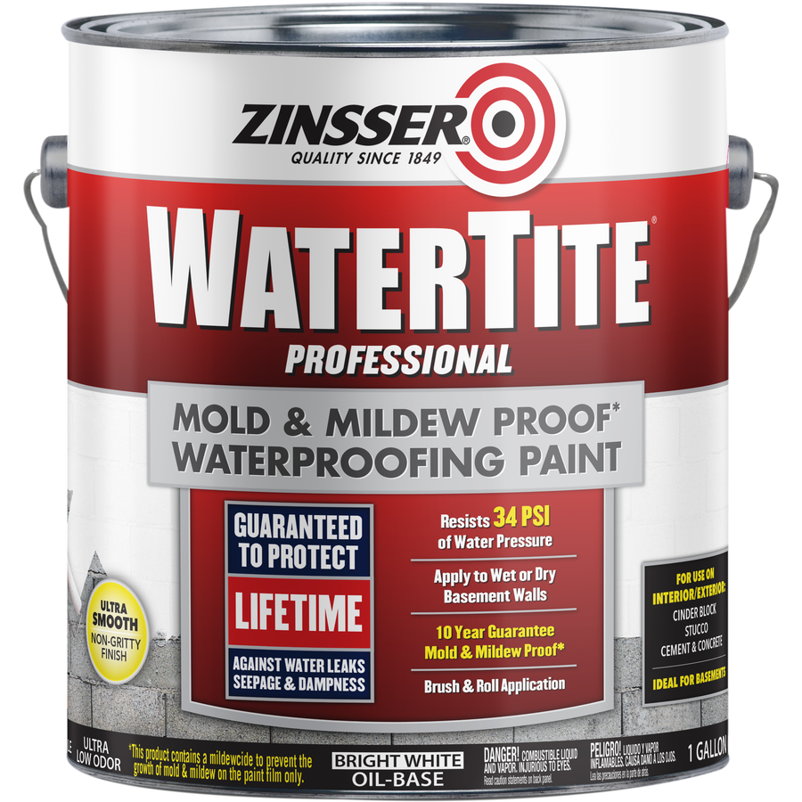 Zinsser WATERTITE Professional Mold & Mildew-Proof  Waterproofing Paint, Gallon