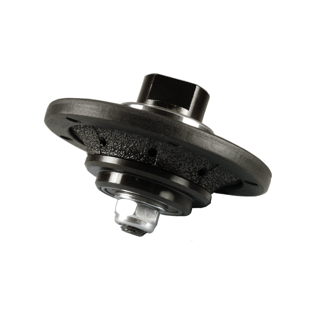 alpha 3/8 inch profiler b-series demi bullnose wheel on a white background