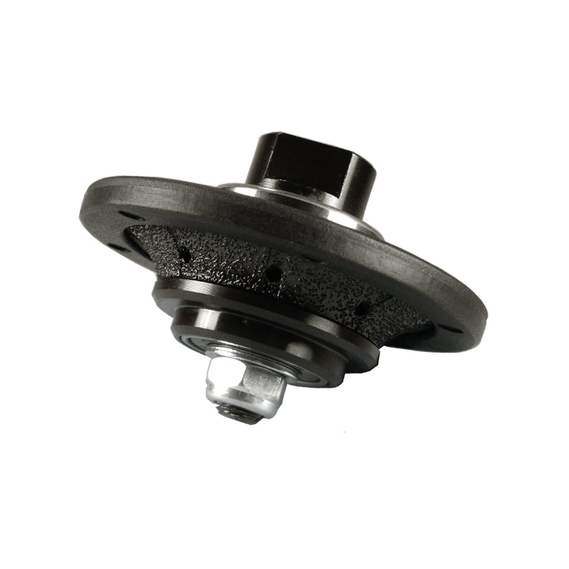 alpha 3/8 inch profiler b-series demi bullnose wheel on a white background