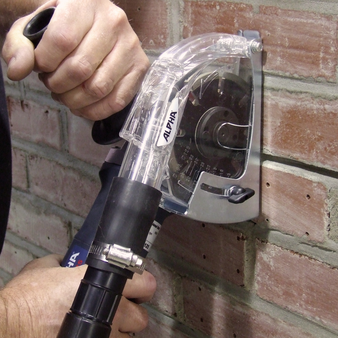 Alpha Tools 4" Tuck Point Wheel In use