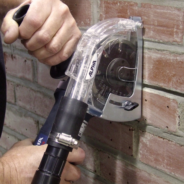 Alpha Tools 4" Tuck Point Wheel In use
