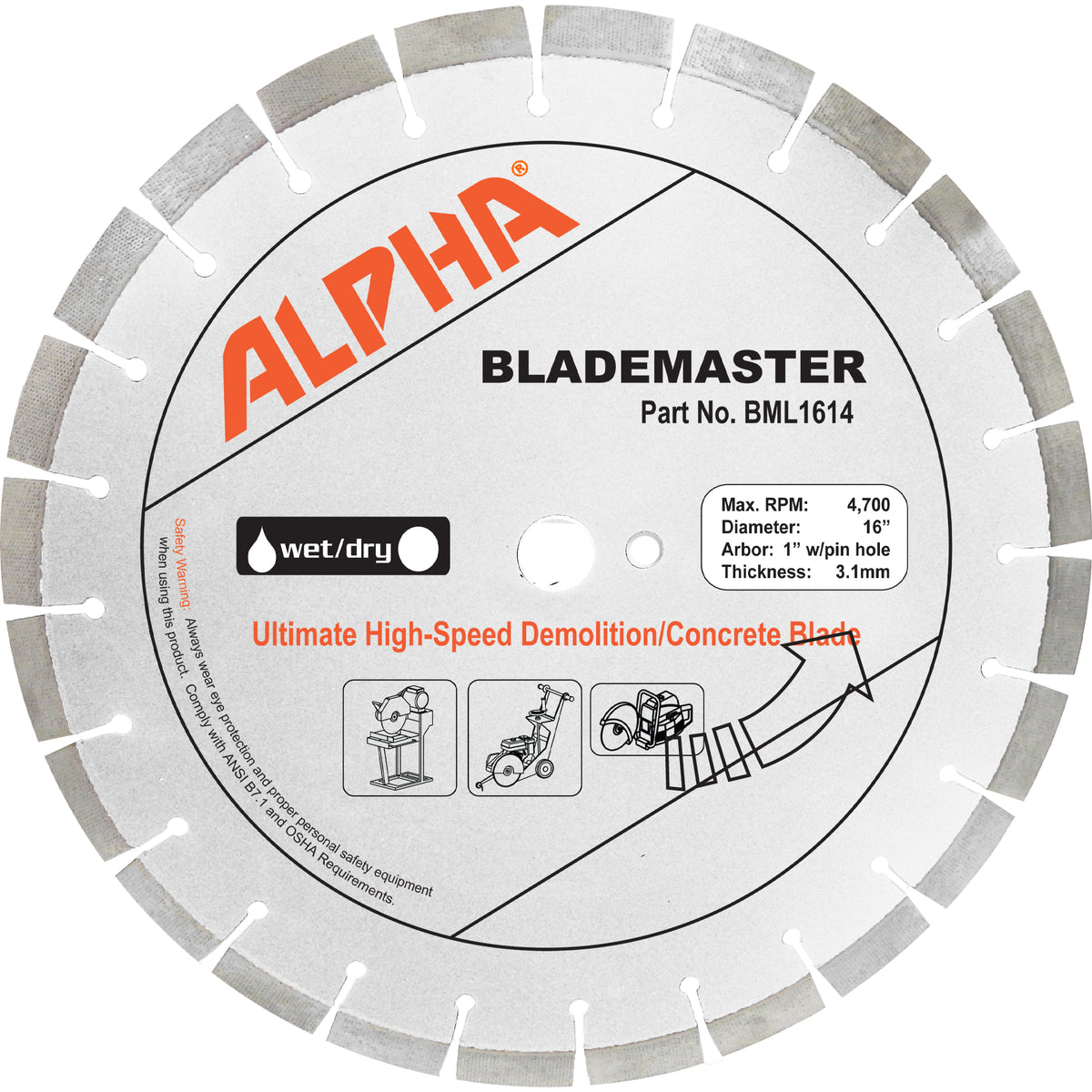 Alpha BladeMaster Diamond Blades for Concrete