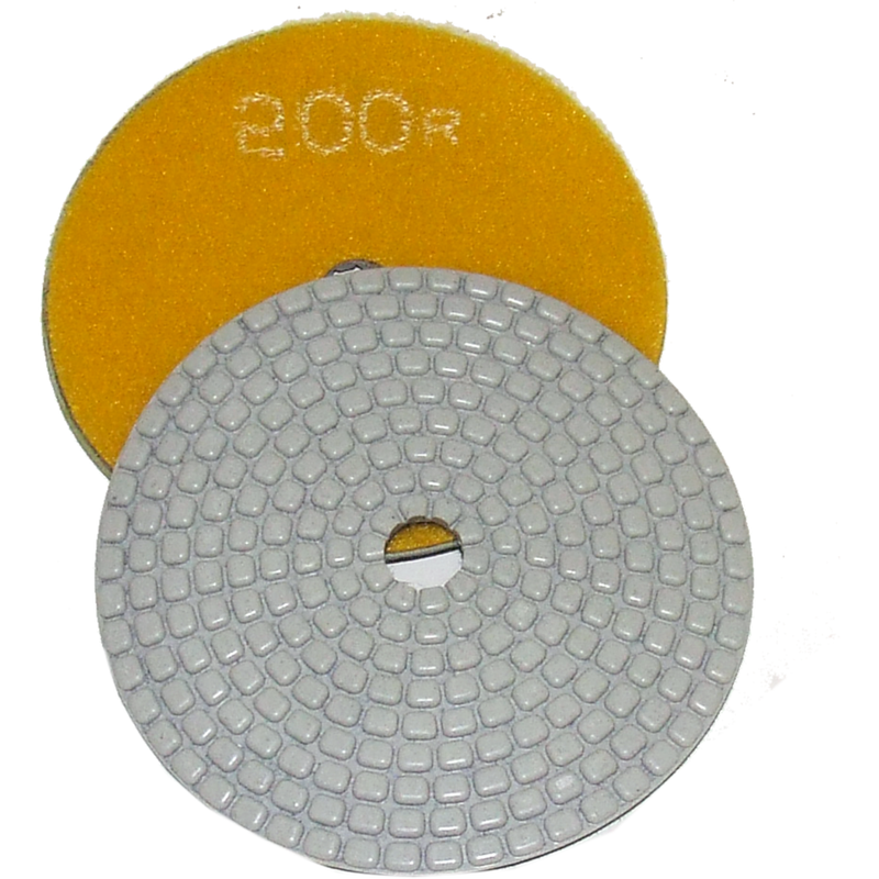 Alpha Tools 4" Ceramica Dry Polishing Pads for Natural Stone, 200 Grit