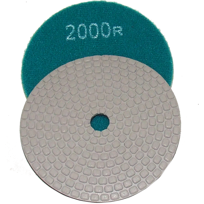 Alpha Tools 4" Ceramica Dry Polishing Pads for Natural Stone, 2000 Grit
