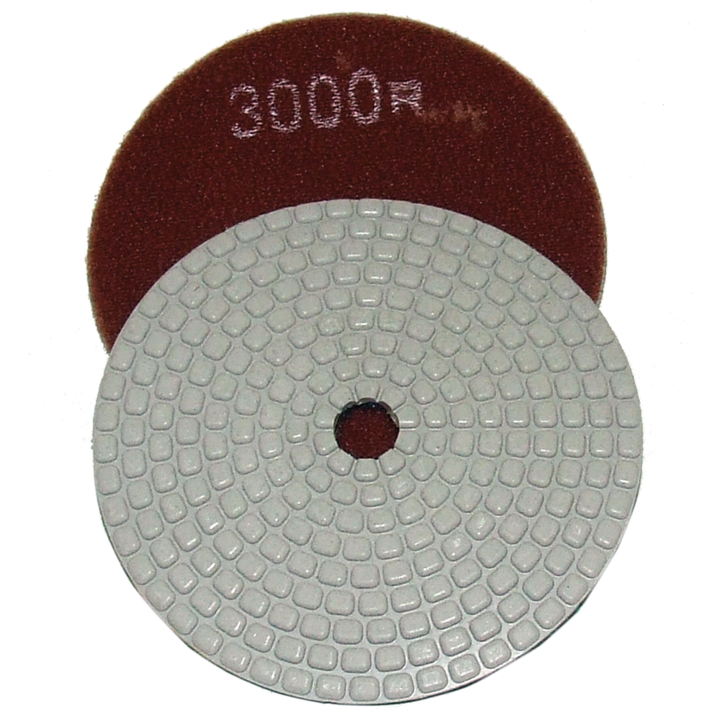 Alpha Tools 4" Ceramica Dry Polishing Pads for Natural Stone, 3000 Grit