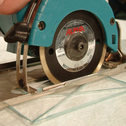 Alpha 3-3/8" Cordless Saw Blade for Glass on cordless saw.