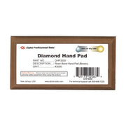 Alpha brown 3000 grit diamond hand pad on a white background