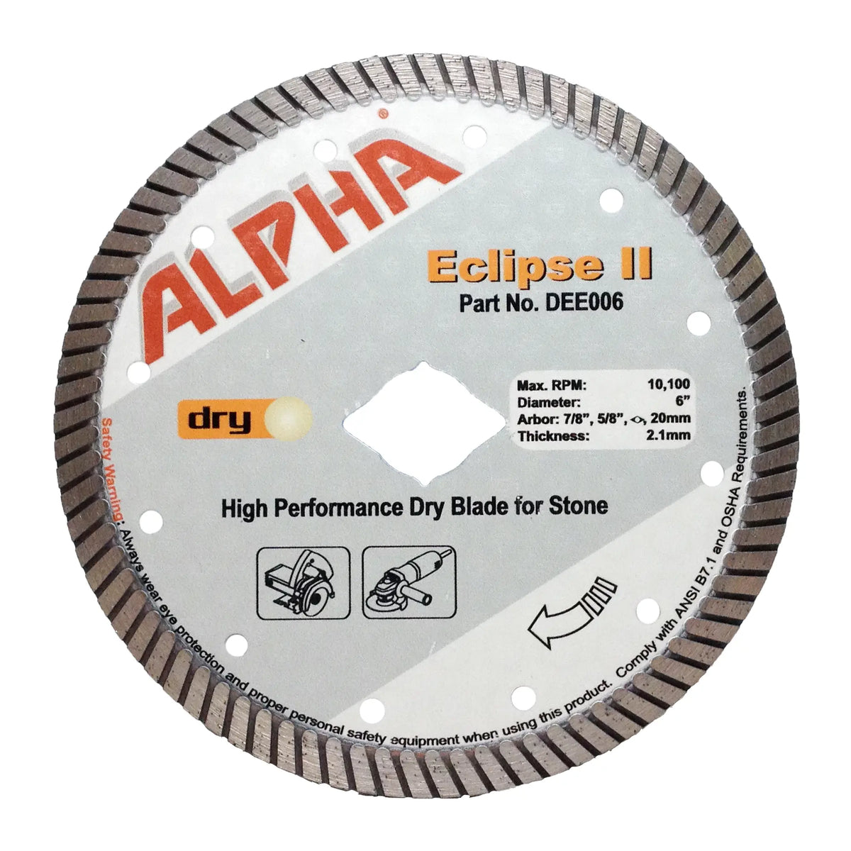 Alpha Eclipse II Turbo Diamond Blades for Stone & Concrete