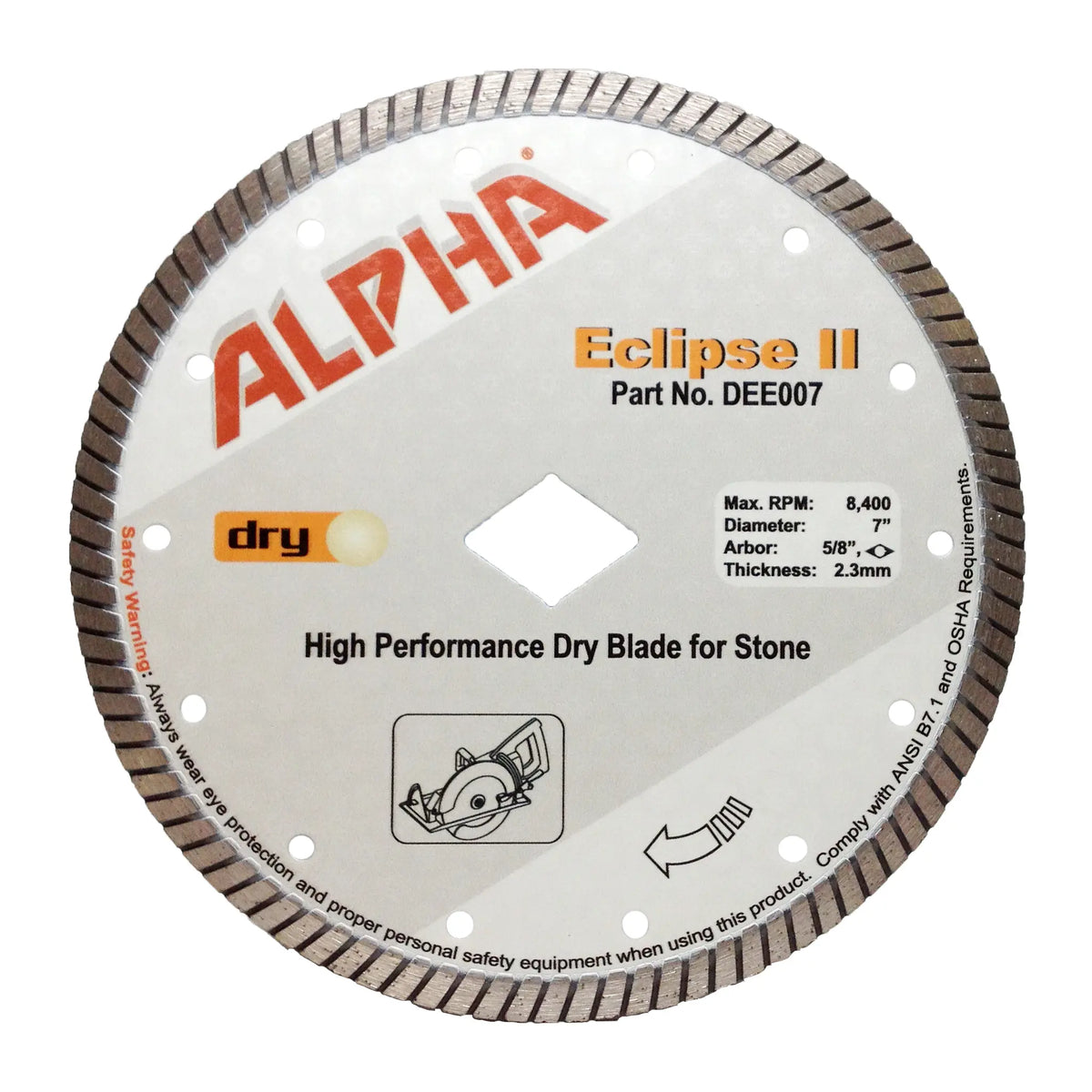 Alpha Eclipse II Turbo Diamond Blades for Stone & Concrete