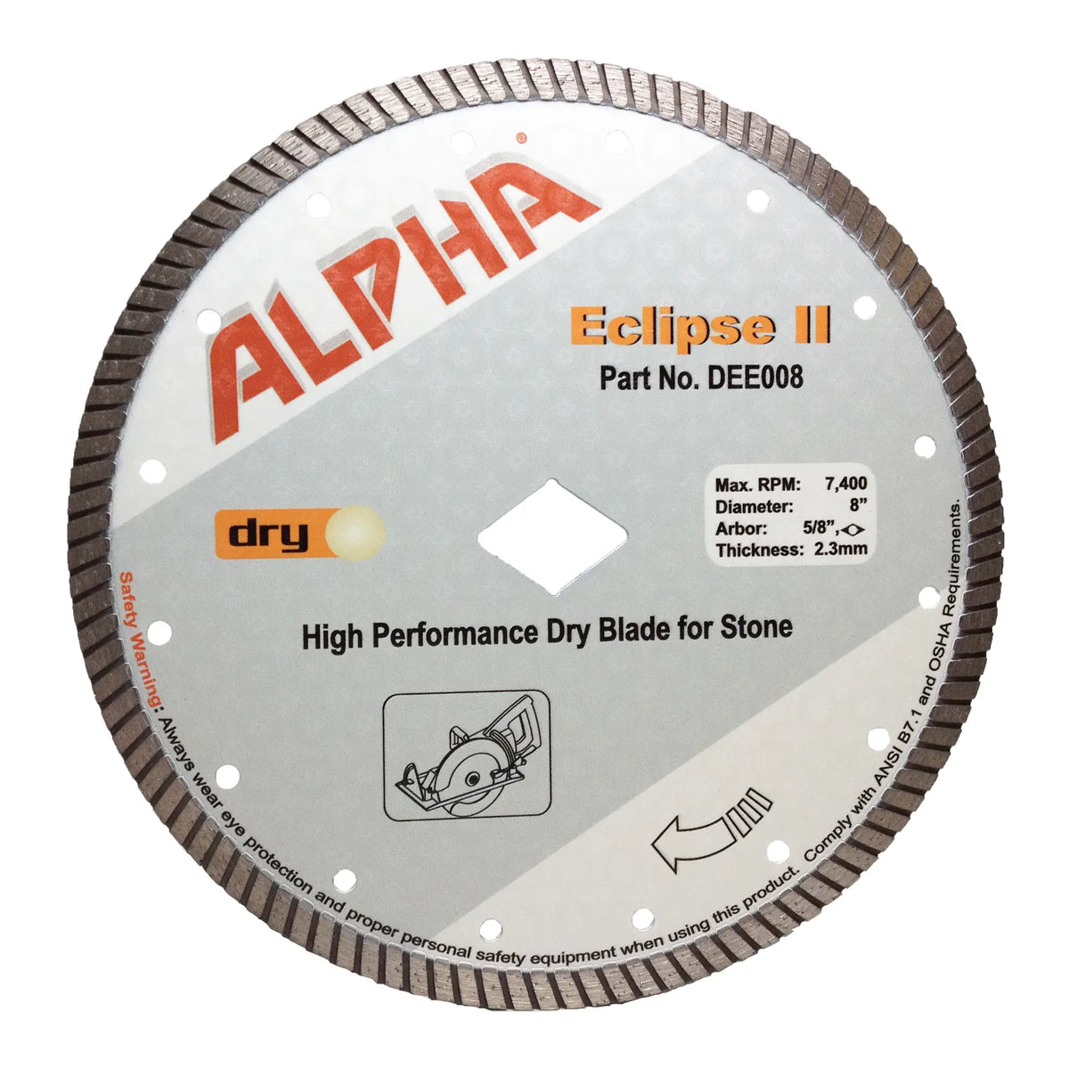 Alpha Eclipse II Turbo Diamond Blades for Stone & Concrete