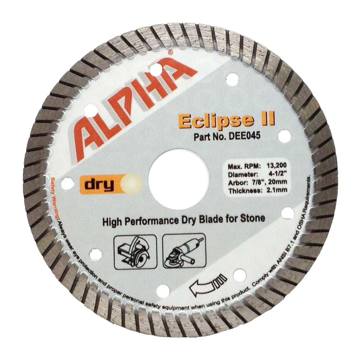 Alpha Eclipse II Turbo Diamond Blades for Stone & Concrete