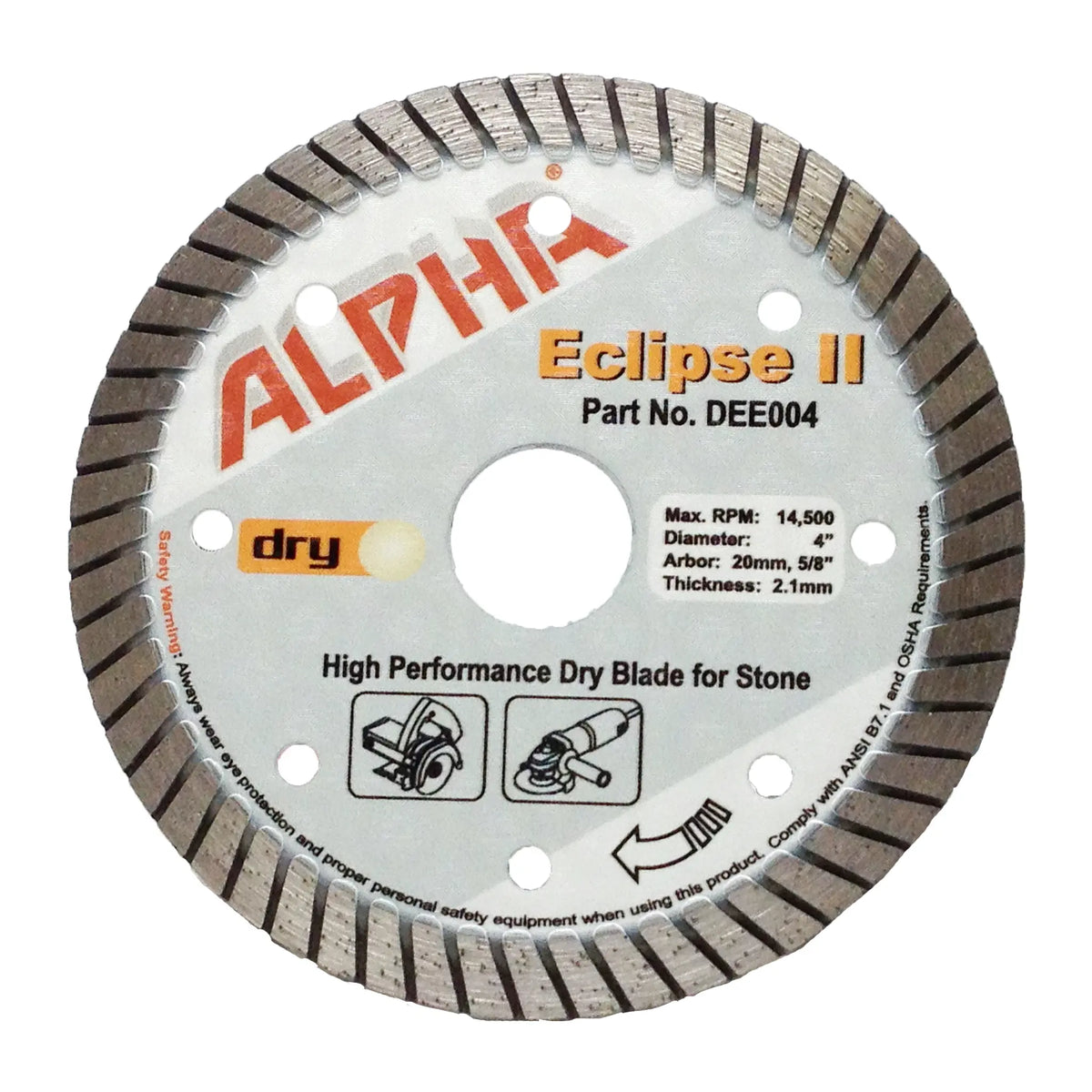 Alpha Eclipse II Turbo Diamond Blades for Stone & Concrete