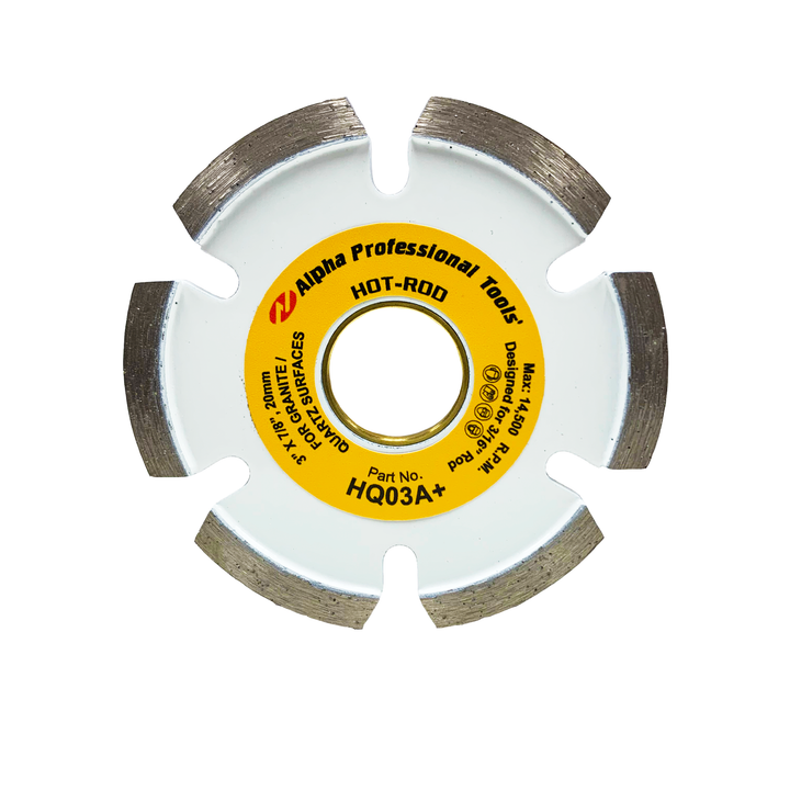 Alpha Professional Tools Hot-Rod Wet/Dry Channel Cutting Blade for Granite with 3/16" Rod.