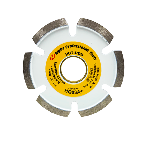 Alpha Professional Tools Hot-Rod Wet/Dry Channel Cutting Blade for Granite with 3/16" Rod.