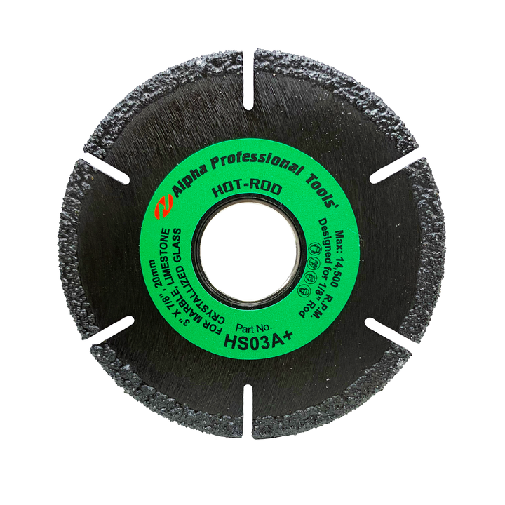 Alpha Professional Tools Hot-Rod Wet/Dry Channel Cutting Blade for Marble with 1/8" Rod.