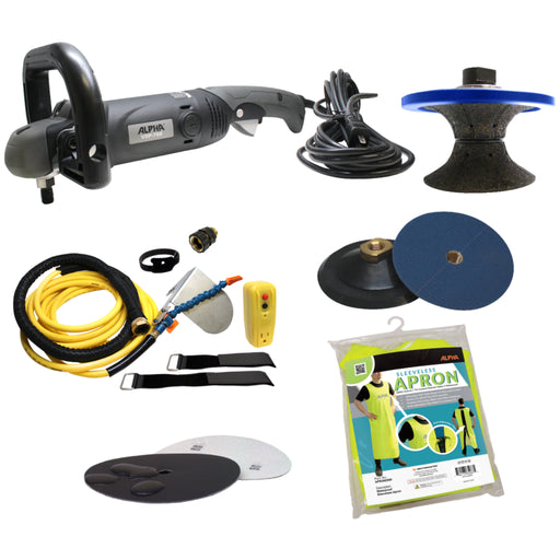 Alpha pool coping kit contents on a white background