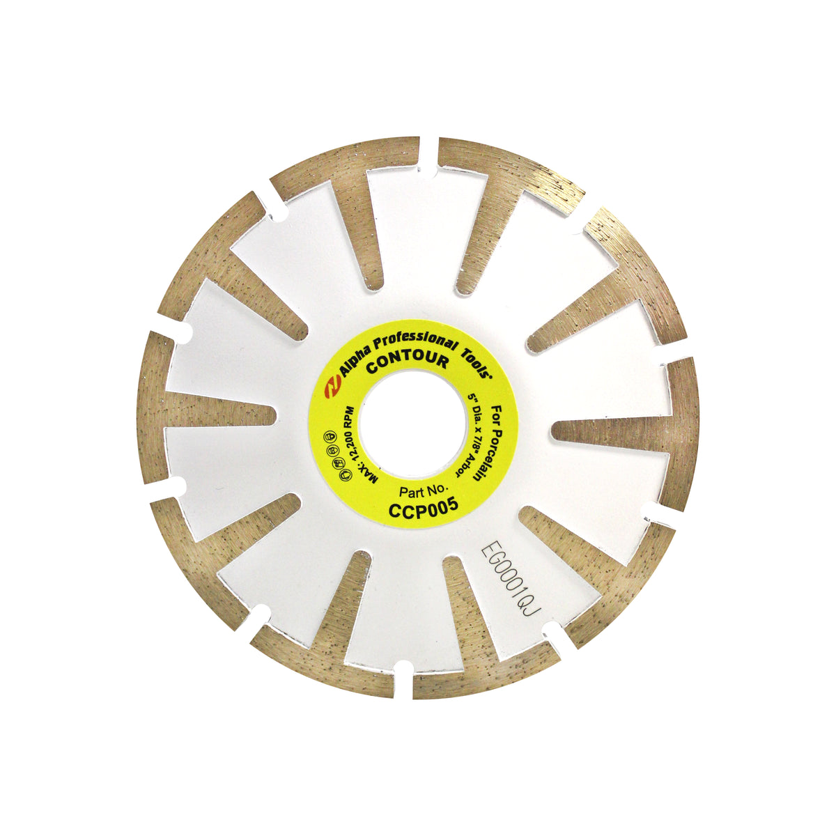 Alpha porcelain contour blade front on a white background