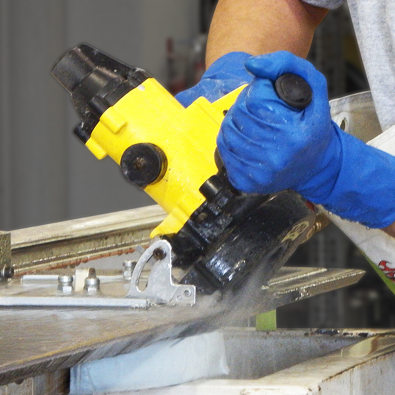Alpha Tools 6" PSC-150 Pneumatic Stone Cutter Miter cutting with carriage Assembly