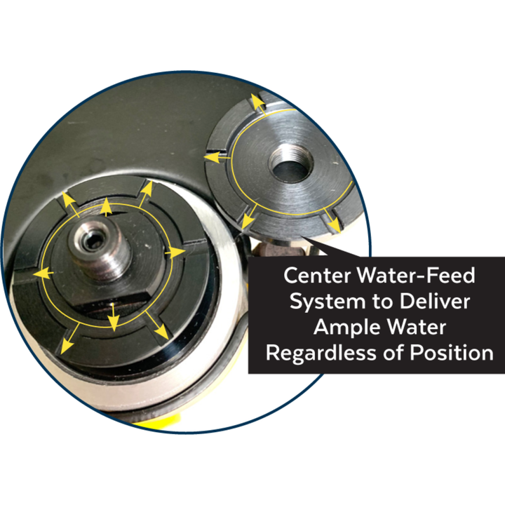 Alpha Tools 6" PSC-600 Pneumatic Stone Cutter Close up of water-feed system