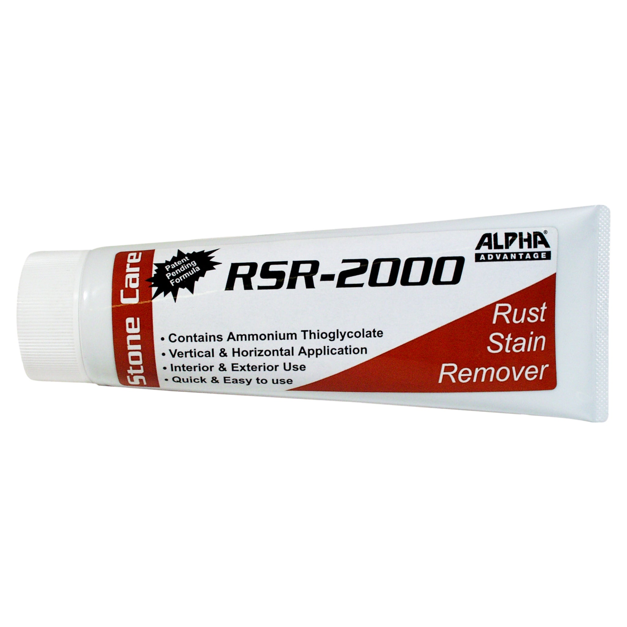 Tube of RSR-2000 Rust Stain Remover on a white background