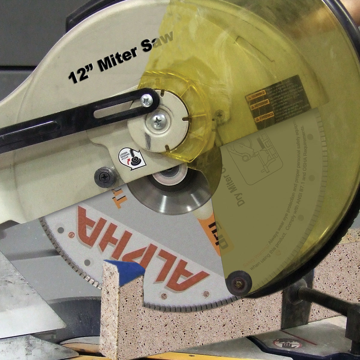 Alpha 12 inch Trim Master blade cutting engineered stone