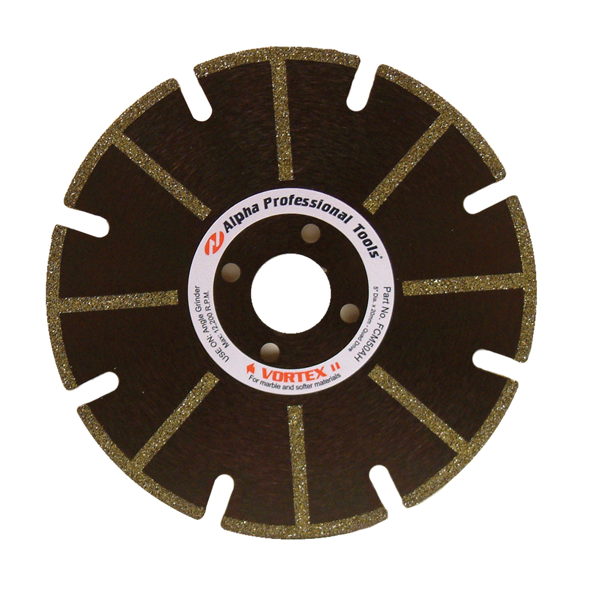 Alpha Vortex Flush Cutting Blade for Marble, 5"
