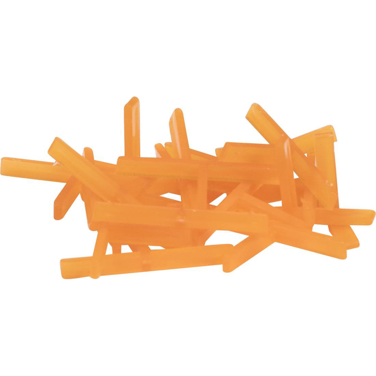 Orange barwalt T Spacers on a white background