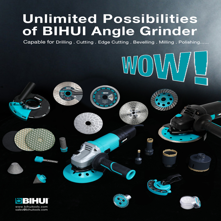 BIHUI 5" Variable Speed 1400W Angle Grinder Capabilities