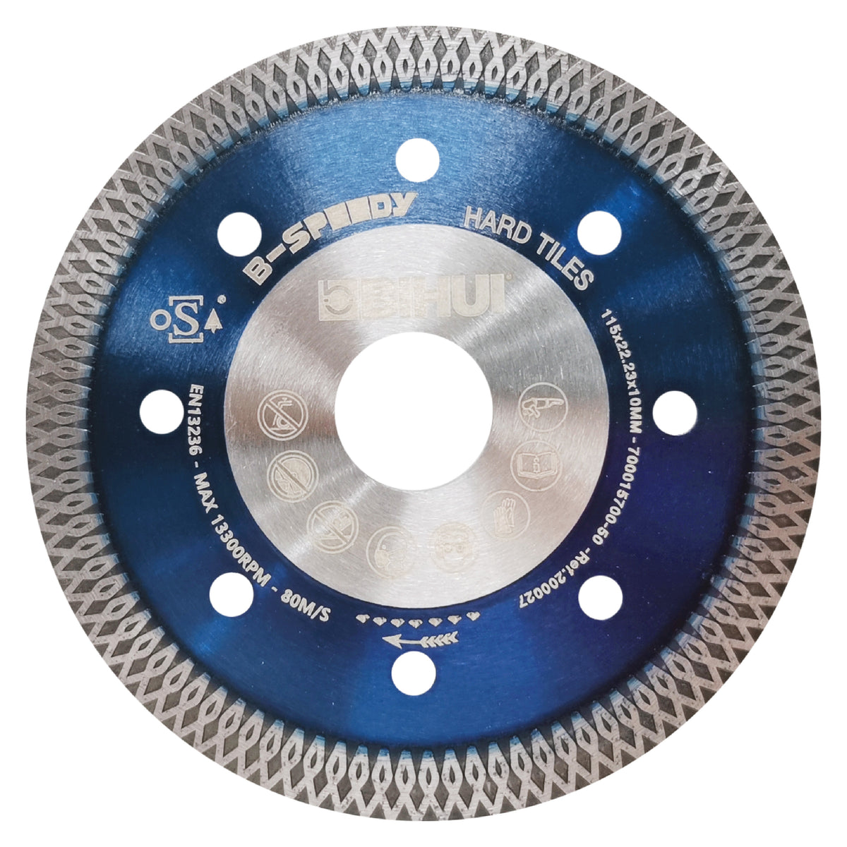 BIHUI B-Speedy Diamond Blade for Ceramic, Porcelain & Hard Tile Back View