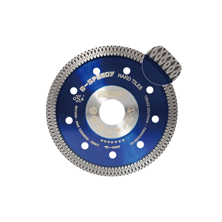 BIHUI B-Speedy Diamond Blade for Ceramic, Porcelain & Hard Tile with Segment Close Up