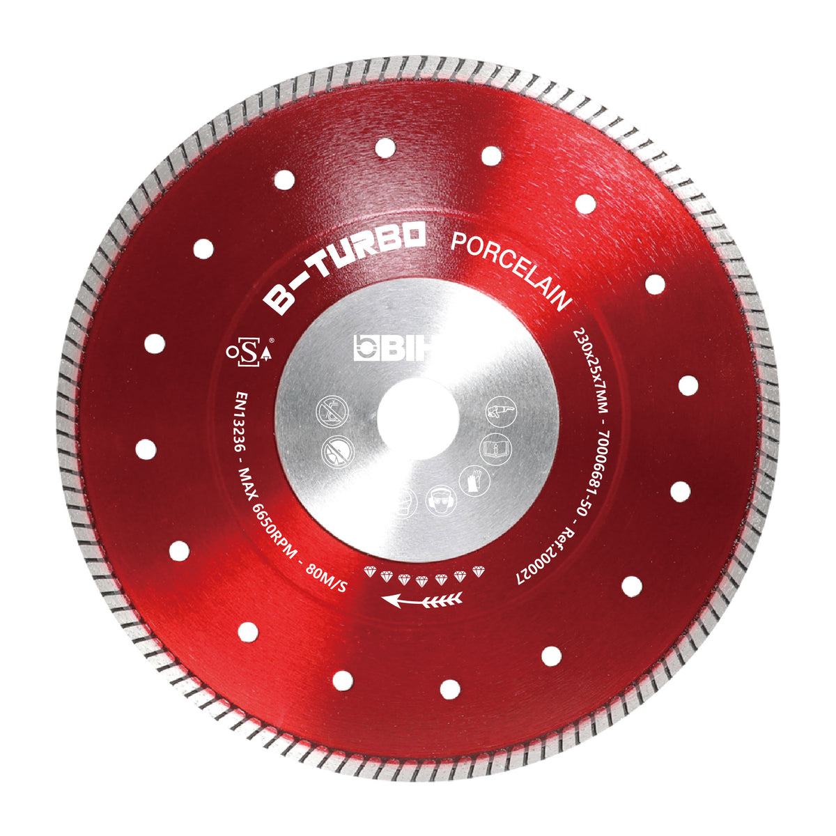 BIHUI B-Turbo Diamond Blade for Hard Materials back View