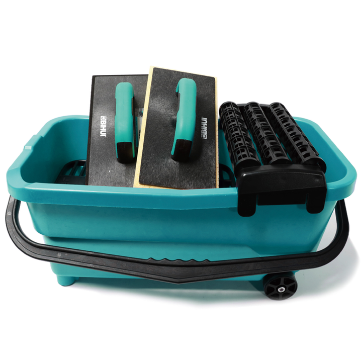 BIHUI 5-Gallon Tile Washing System with Tri-Roller & Sponge Floats