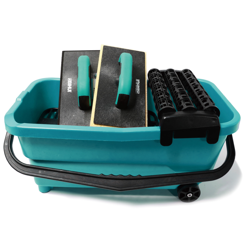 BIHUI 5-Gallon Tile Washing System with Tri-Roller & Sponge Floats