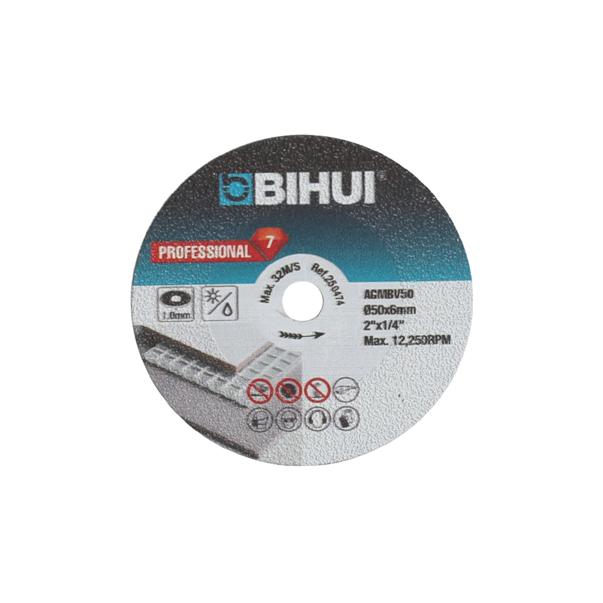 BIHUI Vacuum Brazed Diamond Cutting Blade, 2"