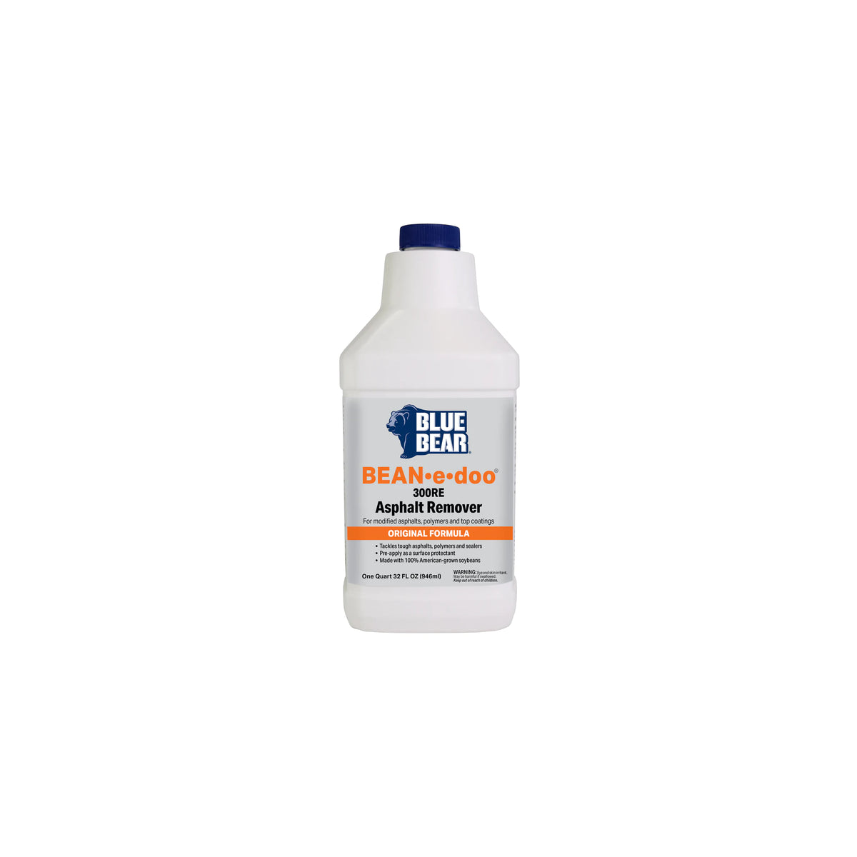 1 Quart container of Blue Bear Bean-e-doo 300RE Asphalt Remover