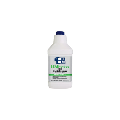 1 Quart Container of Blue Bear BEAN-e-doo 500MR Mastic Remover for Concrete surfaces