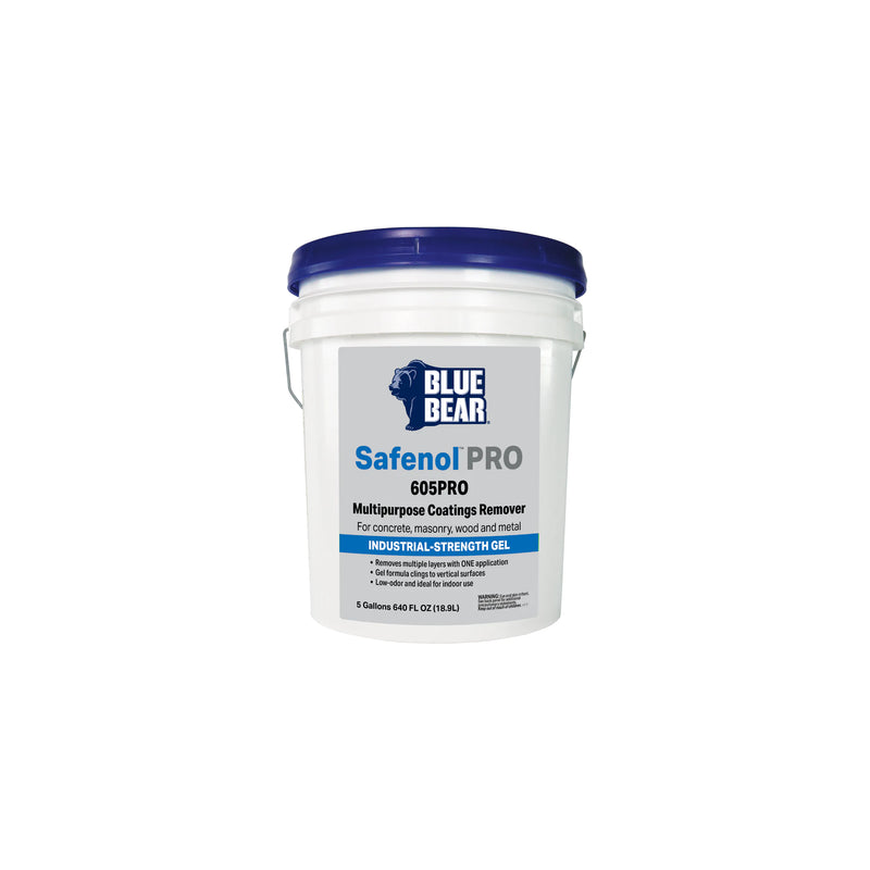 5 Gallon Pail of Blue Bear 605PRO Multipurpose Coatings Remover with Safenol