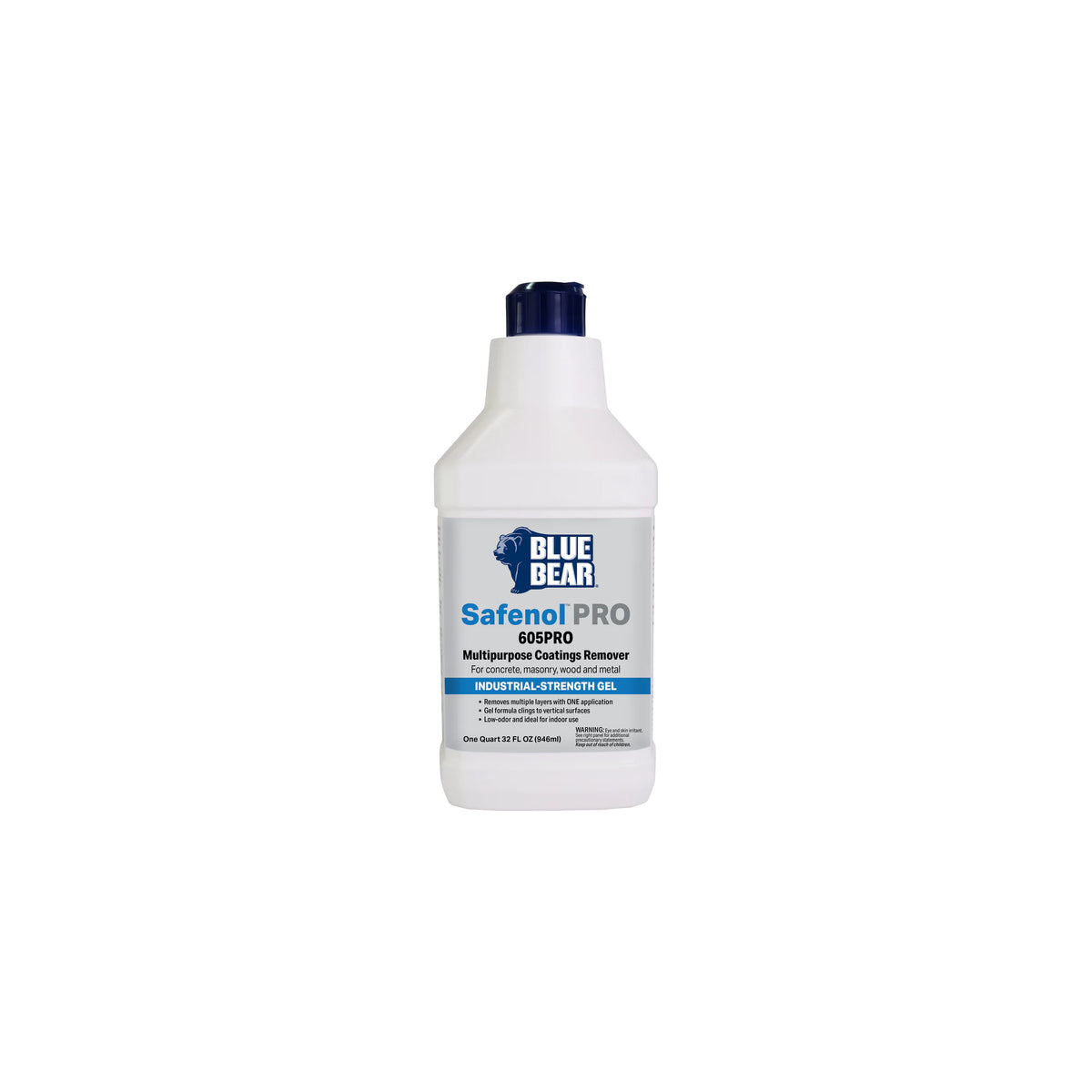 1 Quart container of Blue Bear 605PRO Multipurpose Coatings Remover with Safenol