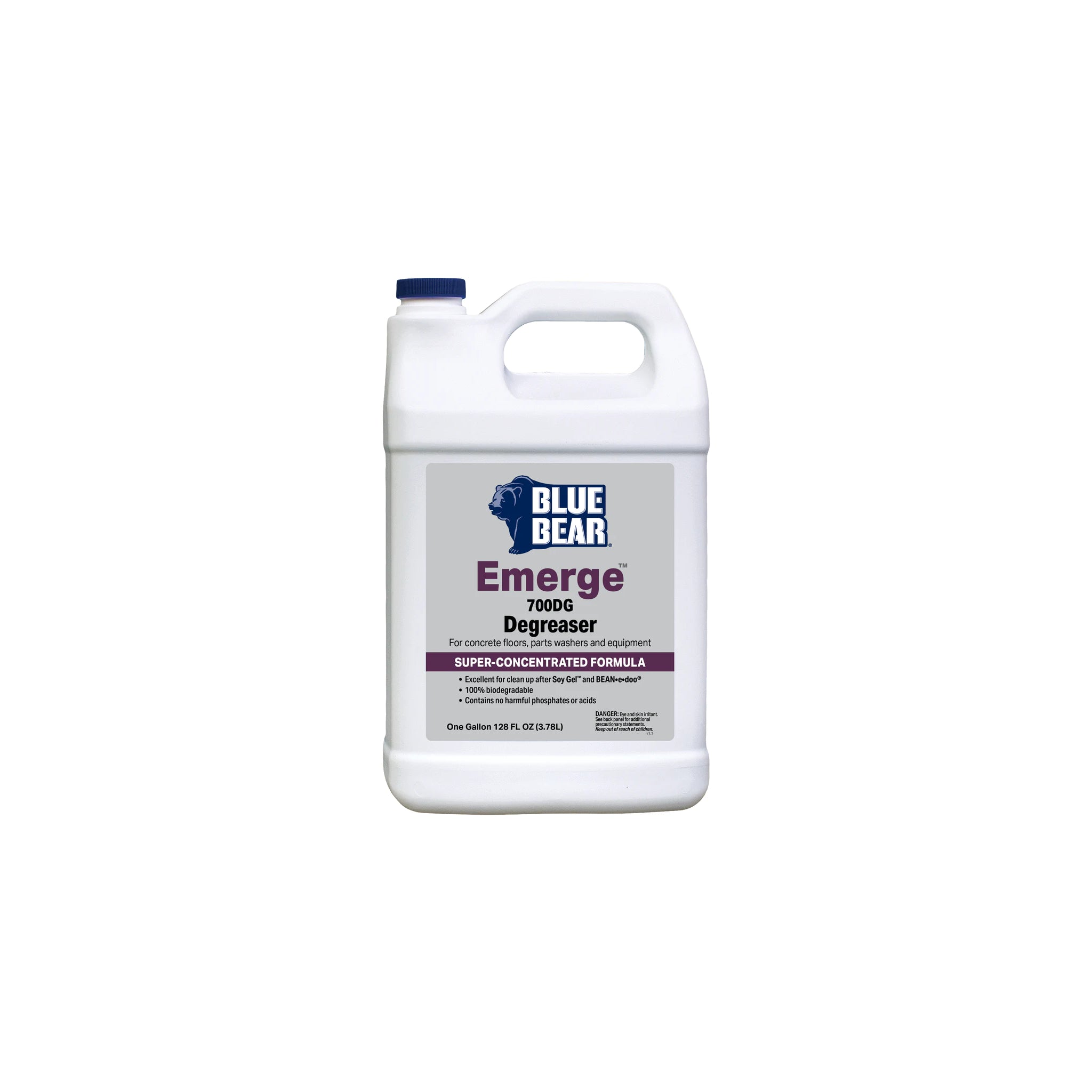 1 Gallon Jug of Blue Bear Emerge 700DG Degrease for Concrete floors, parts washers and equipment