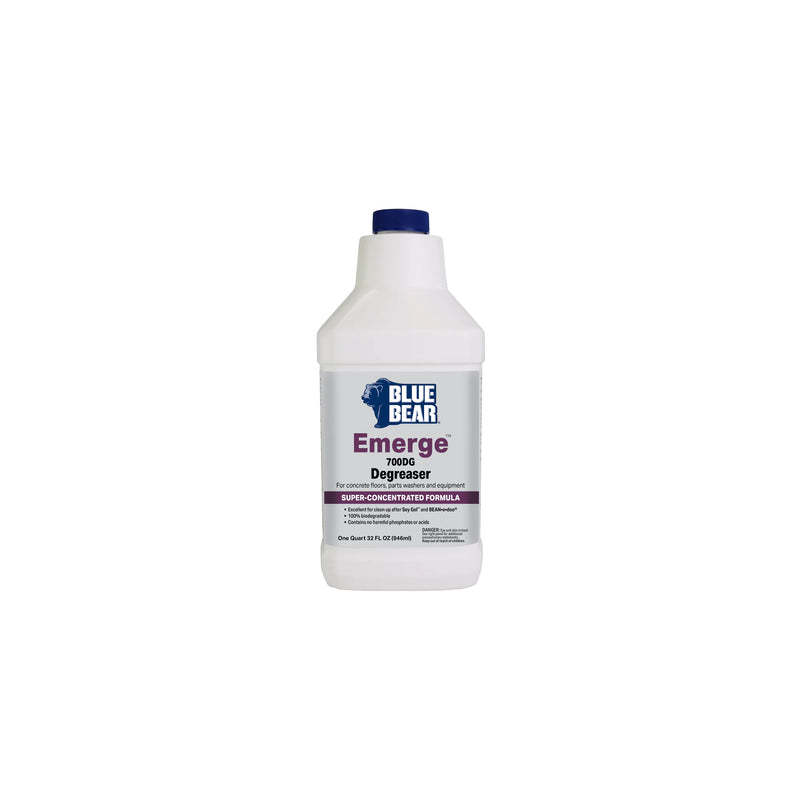 1 Quart Container of Blue Bear Emerge 700DG Degrease for Concrete floors, parts washers and equipment