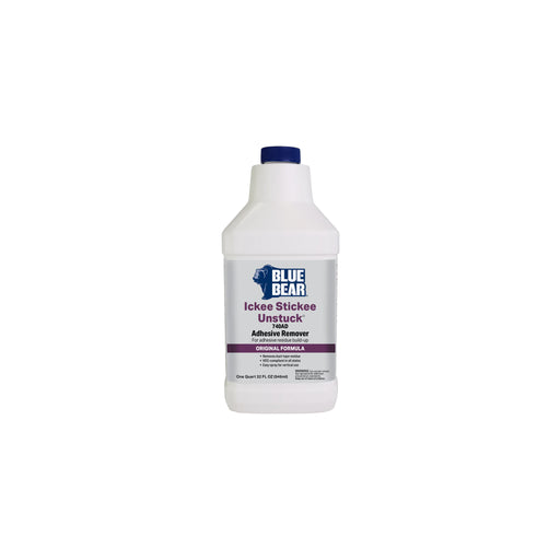 1 Quart Container of Blue Bear ickee Stickee Unstuck 740AD Adhesive Remover