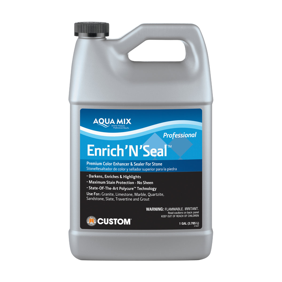 1 Gallon jug of Aqua Mix Enrich 'N' Seal on a white background