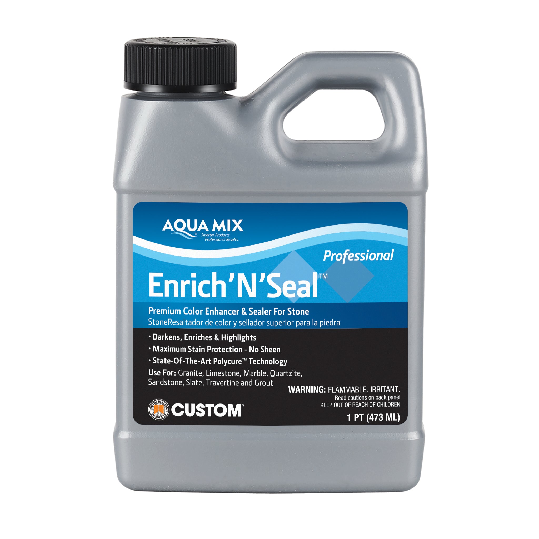 1 Pint Container of Aqua Mix Enrich 'N' Seal on a white background