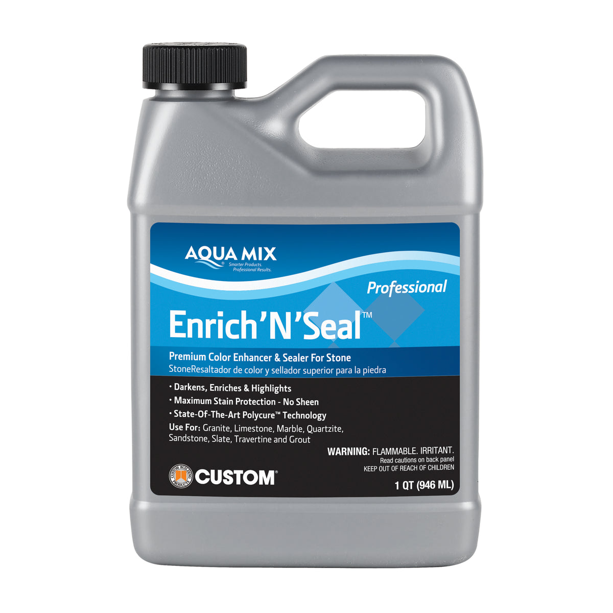 1 Quart Container of Aqua Mix Enrich 'N' Seal on a white background