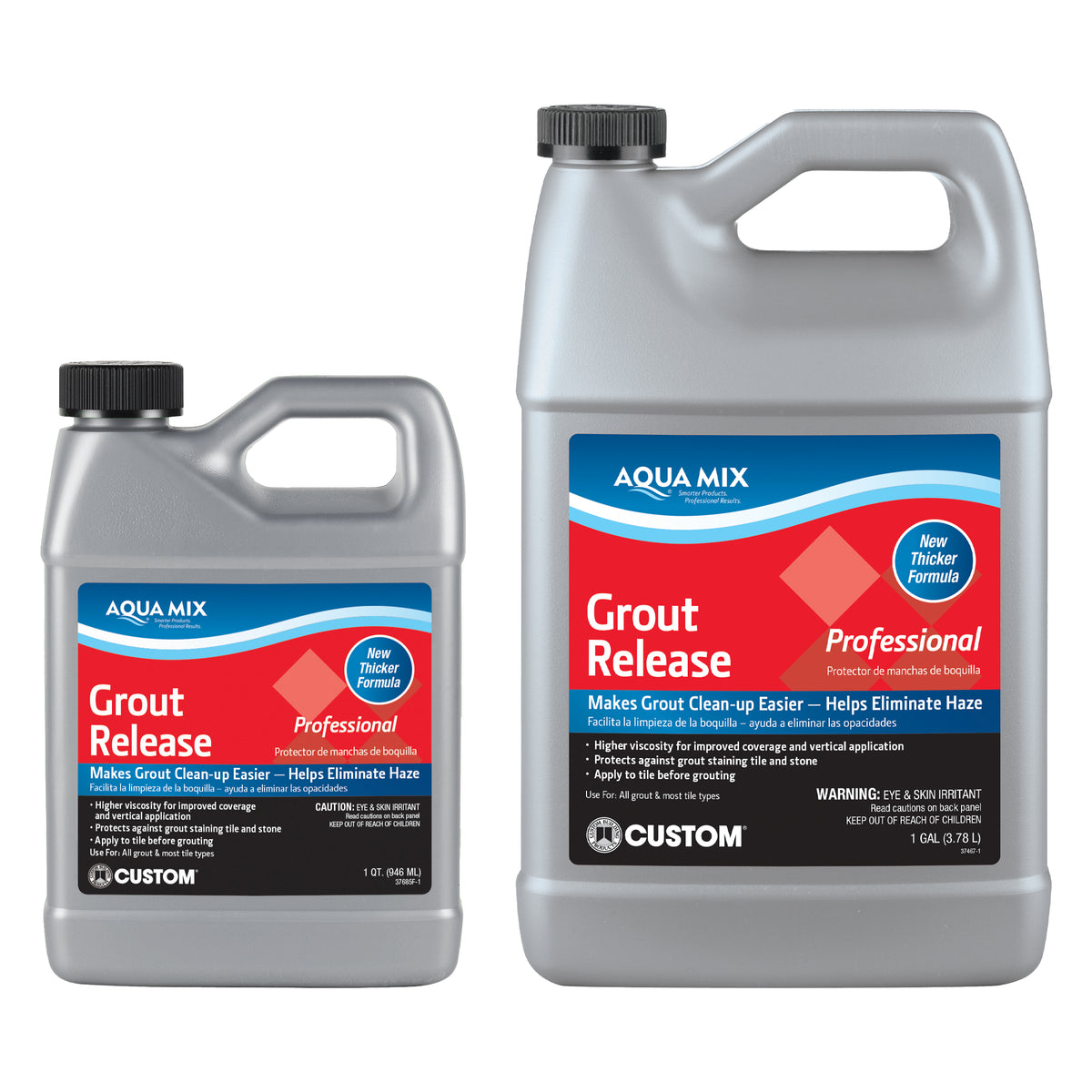 Two bottles of Aqua Mix Grout Release on a white background