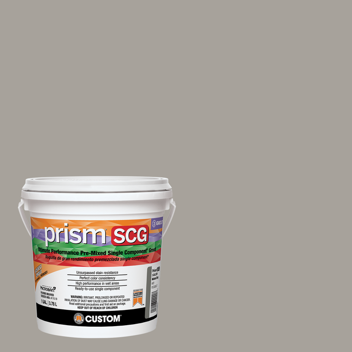 Prism SCG grout bucket on a driftwood background