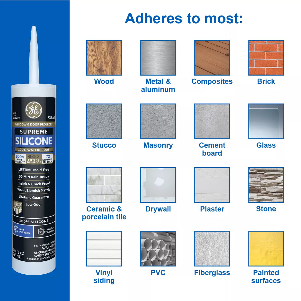 GE Sealants Supreme Silicone Window & Door Sealant