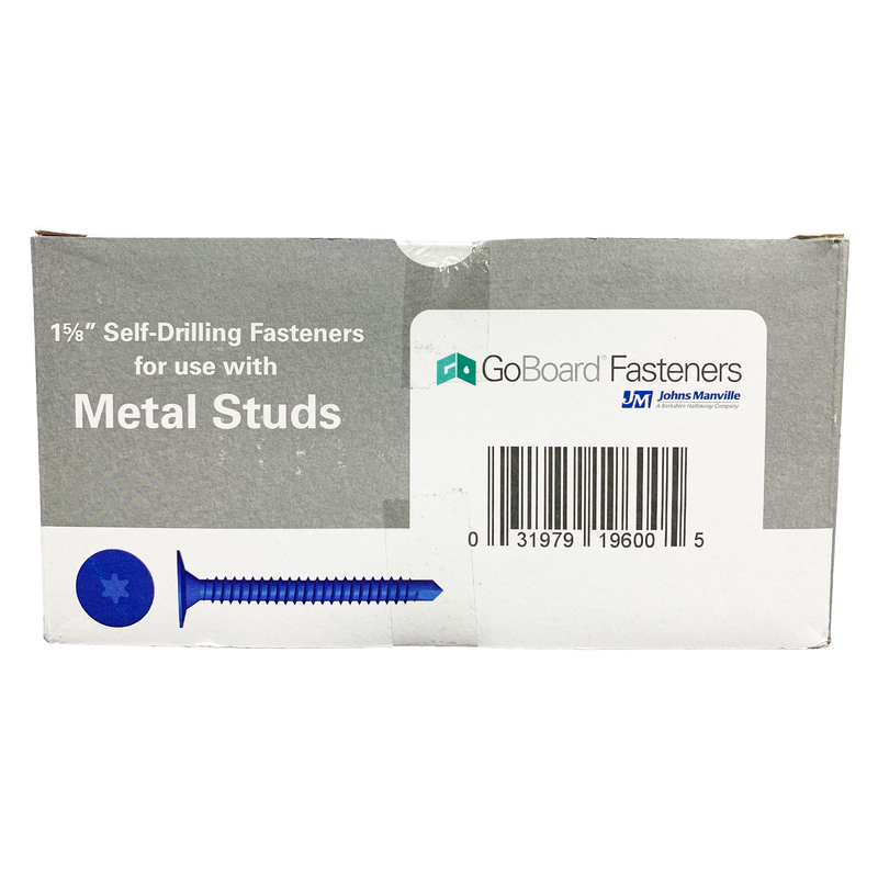 GoBoard 1-5/8" Self-Drilling Fasteners for Metal Studs (550 Piece), Side