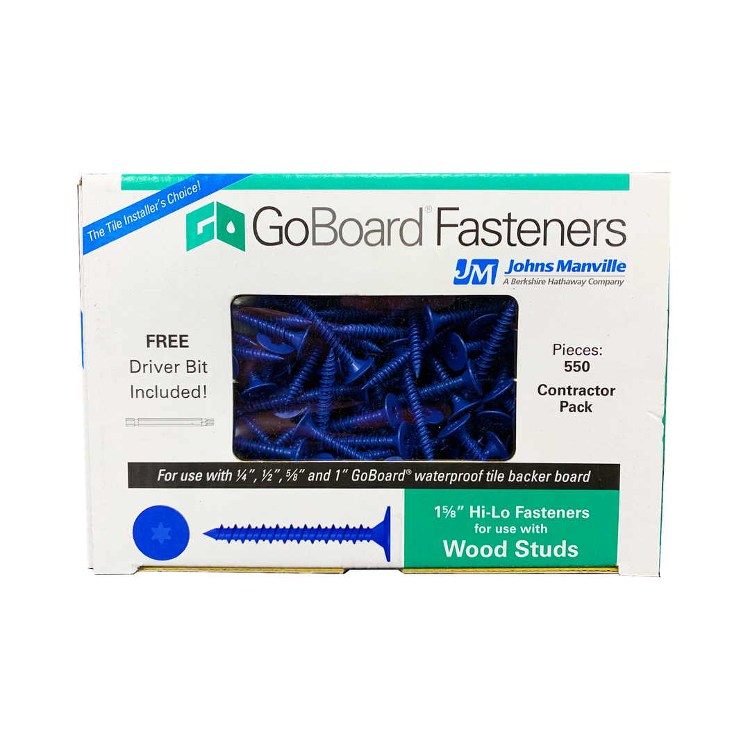 GoBoard 1-5/8" Hi-Lo Fasteners for Wood Studs, 550 Piece Set
