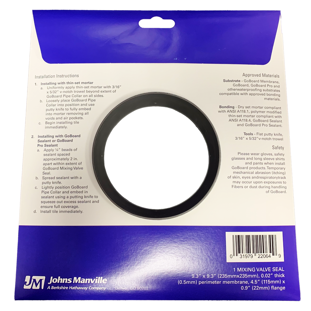 GoBoard 4-1/2" Mixing Valve Seal Package, Back